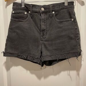 Madewell Black Frayed Hem Jean Shorts